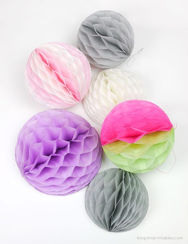 how to make honeycomb pompoms