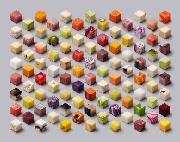 raw food cubes art