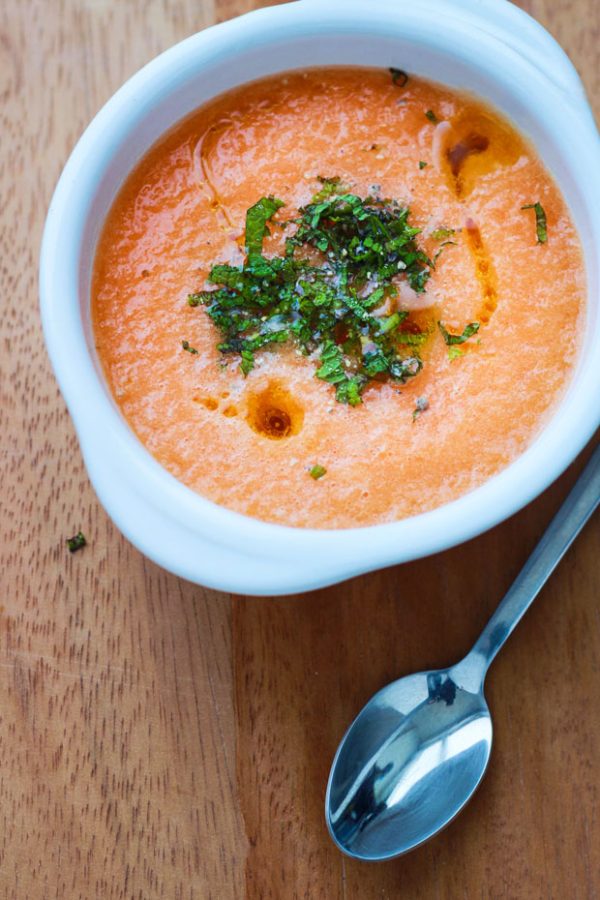 Chilled Cantaloupe Soup - #recipe by #eatwell101 - https://www.eatwell101.com/chilled-cantaloupe-soup