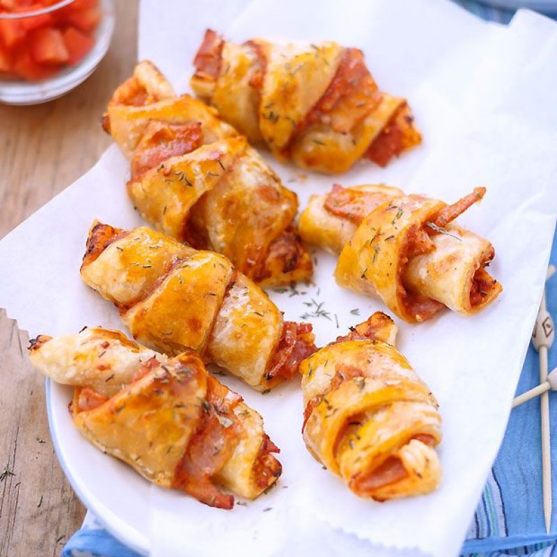 Ham And Cheese Pizza Croissants Recipe Eatwell101