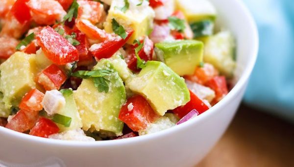 Avocado Salad with Peanut Sauce - #recipe by #eatwell101 - https://www.eatwell101.com/light-avocado-salad-recipe