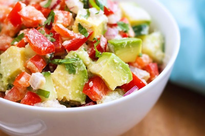 Avocado Salad with Peanut Sauce - #recipe by #eatwell101 - https://www.eatwell101.com/light-avocado-salad-recipe