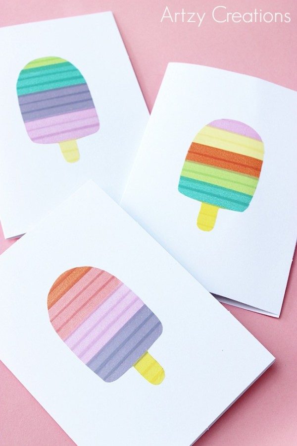 DIY Washi Tape Popsicle Cards Artzy Creations