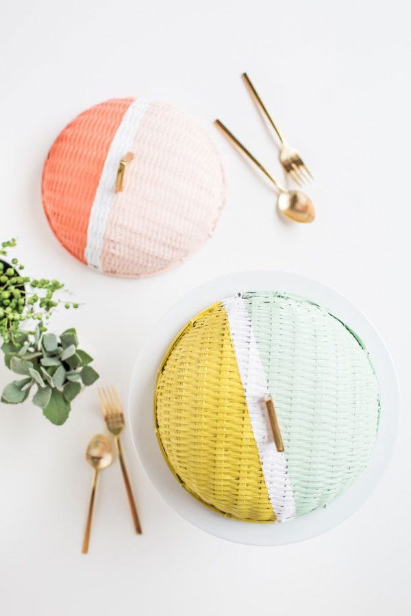 DIY colorblock food domes
