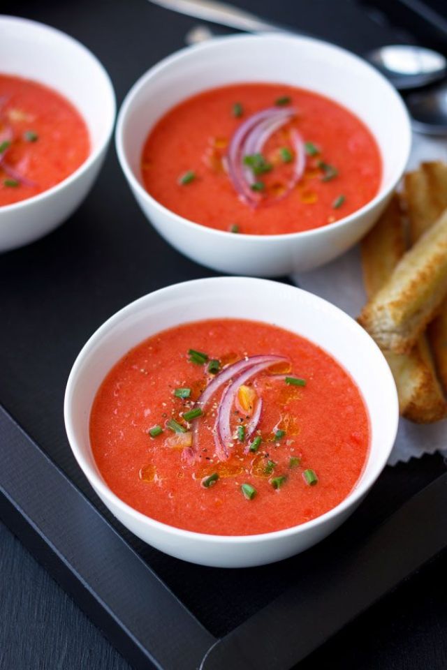 Tomato Strawberry Gazpacho