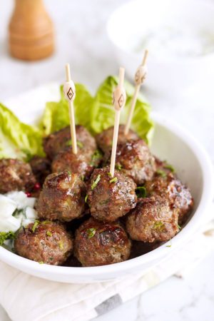 Baked Meatballs with Cilantro