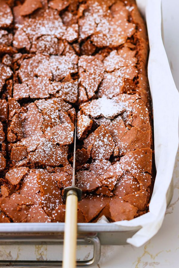 Super-Fudgy Double Chocolate Brownie - #recipe by #eatwell101 - https://www.eatwell101.com/double-chocolate-brownie-recipe