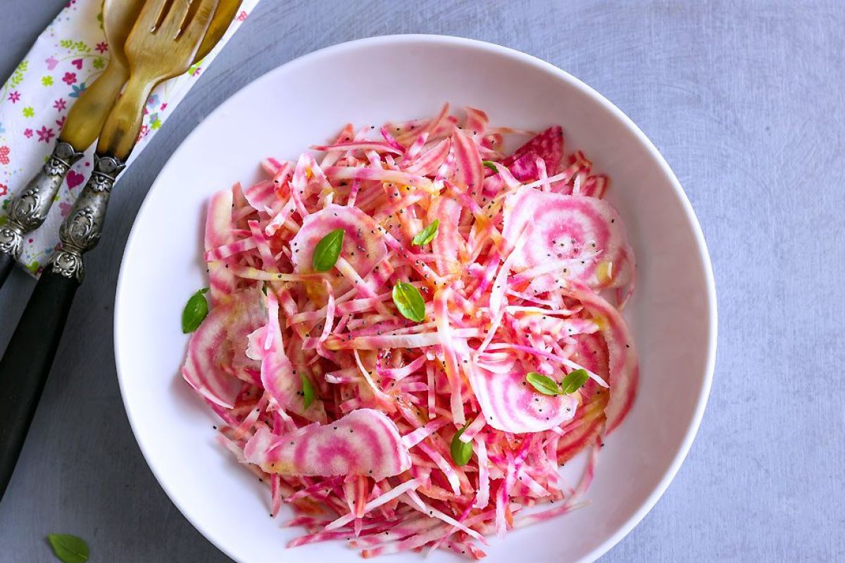 Raw Chioggia Beet Salad