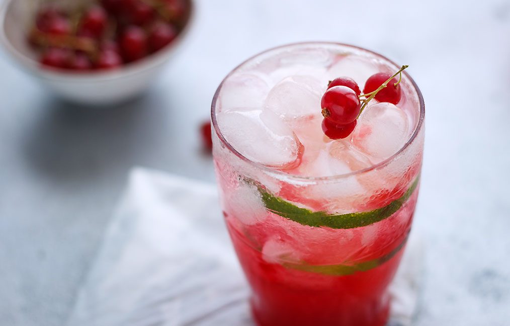 A Refreshing Lime Red Currant Cocktail
