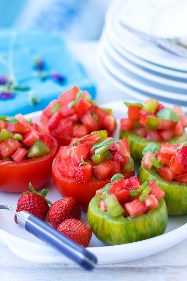 Strawberry Salsa Tomato Cups
