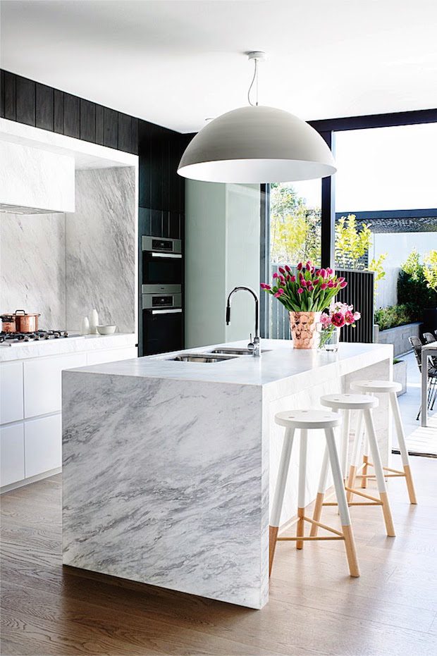 white marble modern kitchen