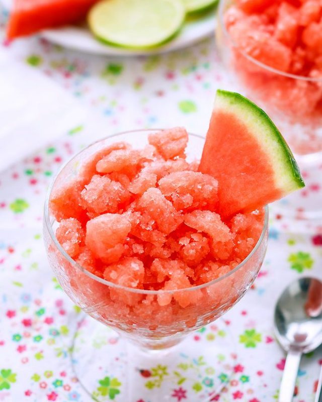 Watermelon Lime Granita - #recipe by #eatwell101 - https://www.eatwell101.com/watermelon-lime-granita-recipe