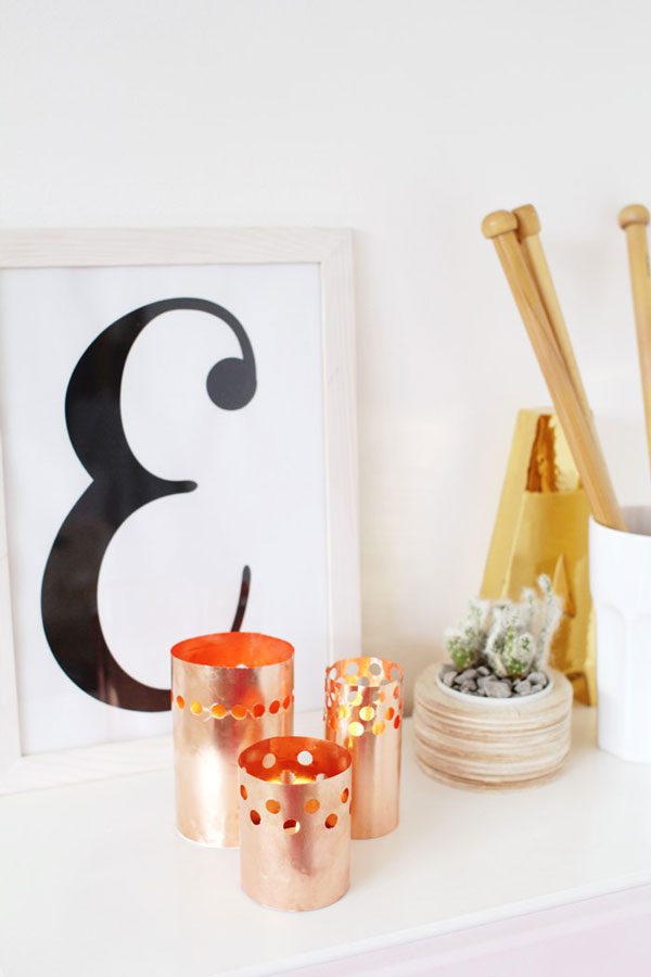 DIY Punched Copper Votives