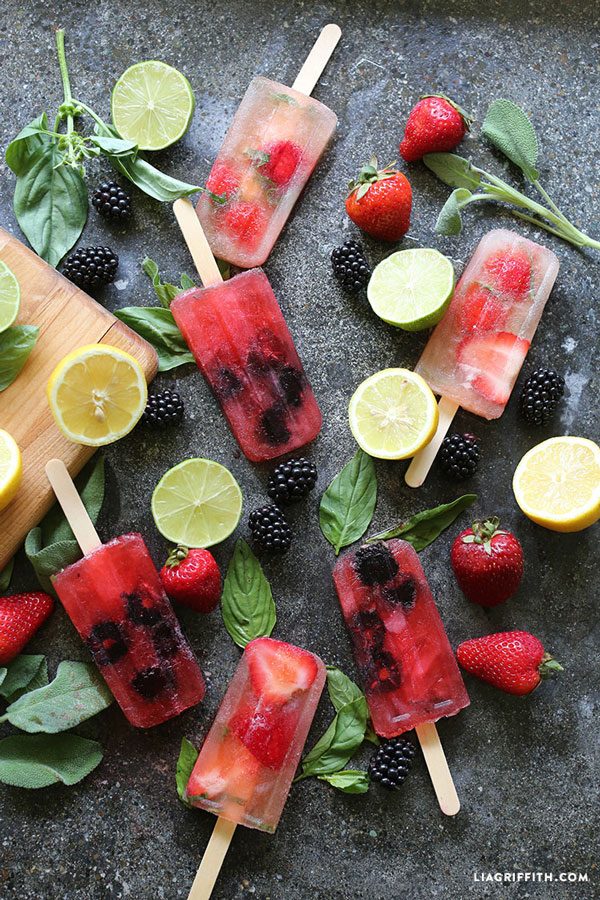 Herb Infused Fruit Popsicles