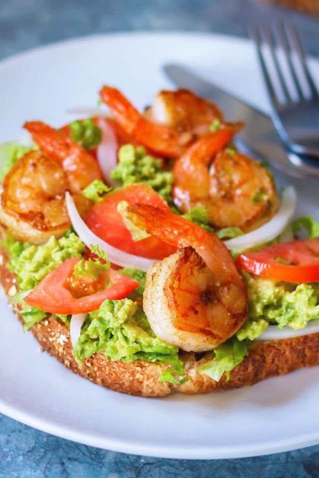 Grilled Shrimp Avocado Toast