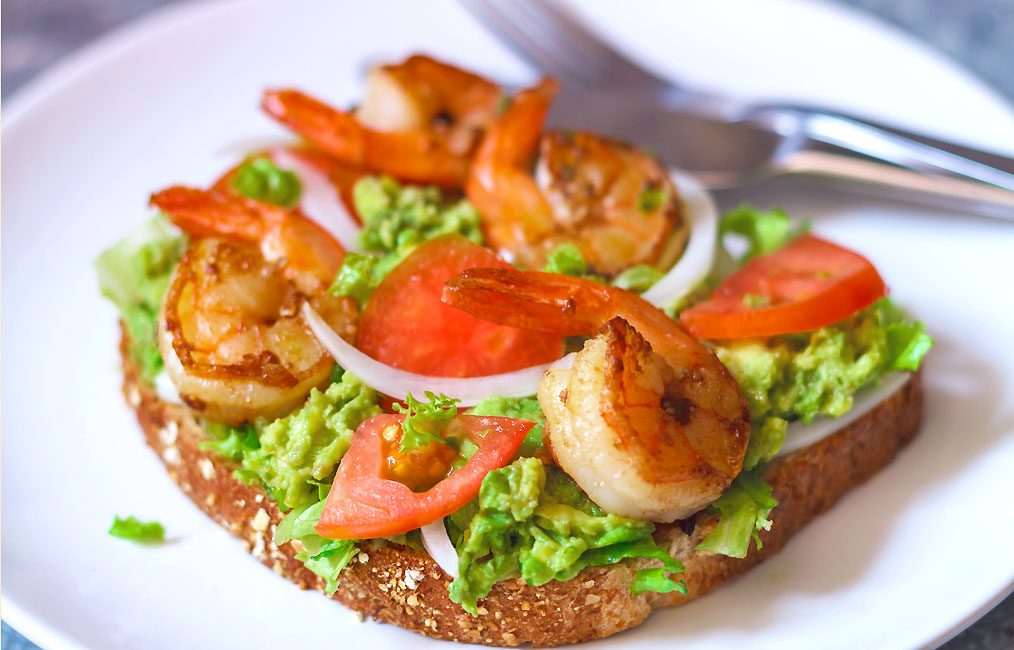 Grilled Shrimp Avocado Toast