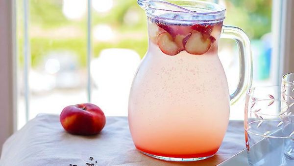 Peach Lavender Soda - #recipe by #eatwell101 - https://www.eatwell101.com/peach-lavender-soda-recipe