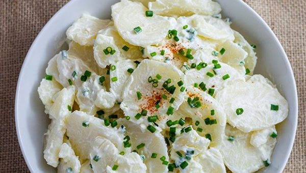 No-Mayo Potato Salad - #recipe by #eatwell101 - https://www.eatwell101.com/no-mayo-potato-salad-recipe