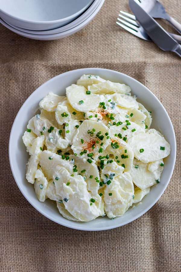 No-Mayo Potato Salad - #recipe by #eatwell101 - https://www.eatwell101.com/no-mayo-potato-salad-recipe