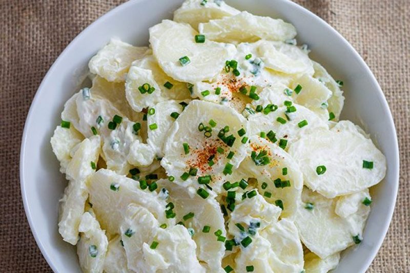 No-Mayo Potato Salad - #recipe by #eatwell101 - https://www.eatwell101.com/no-mayo-potato-salad-recipe