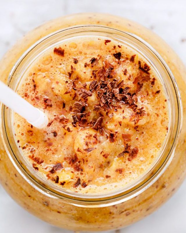 Orange Banana Breakfast Smoothie - #recipe by #eatwell101 - https://www.eatwell101.com/orange-banana-breakfast-smoothie-recipe
