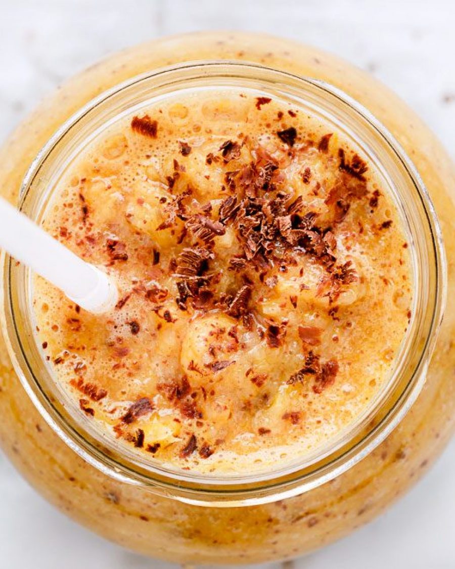 Orange Banana Breakfast Smoothie - #recipe by #eatwell101 - https://www.eatwell101.com/orange-banana-breakfast-smoothie-recipe