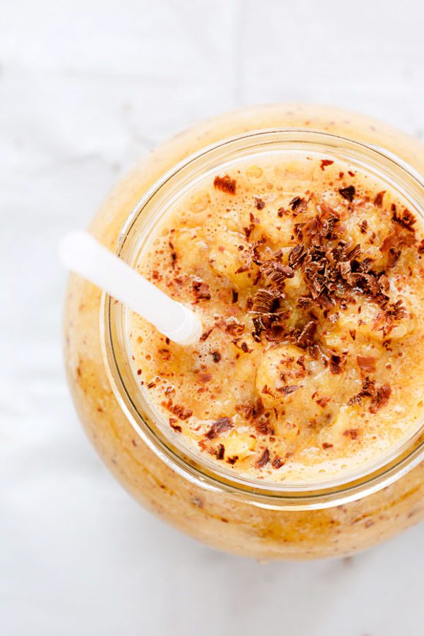 Orange Banana Breakfast Smoothie - #recipe by #eatwell101 - https://www.eatwell101.com/orange-banana-breakfast-smoothie-recipe