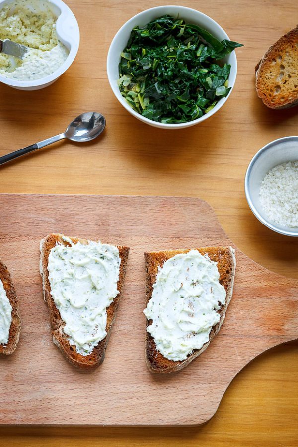 cream cheese and chard toast recipe