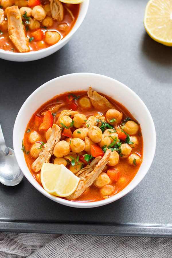 Chickpea Chicken Soup — Yummy and Hearty - #recipe by #eatwell101 - https://www.eatwell101.com/chickpea-chicken-soup-recipe