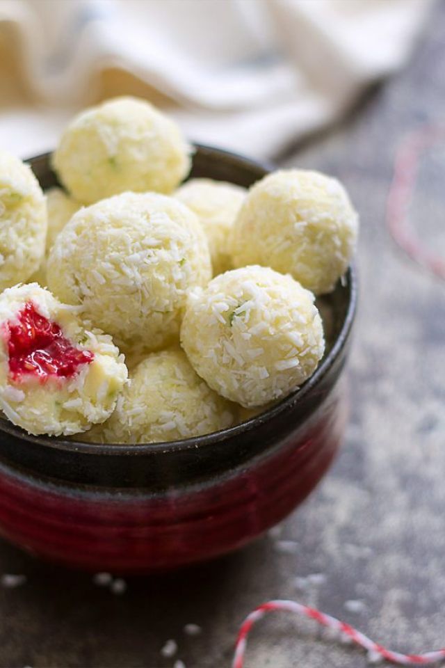 Raspberry Coconut Chocolate Bites
