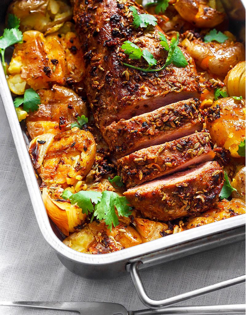 One Pan Pork Tenderloin Recipe And Smashed Potatoes Eatwell101