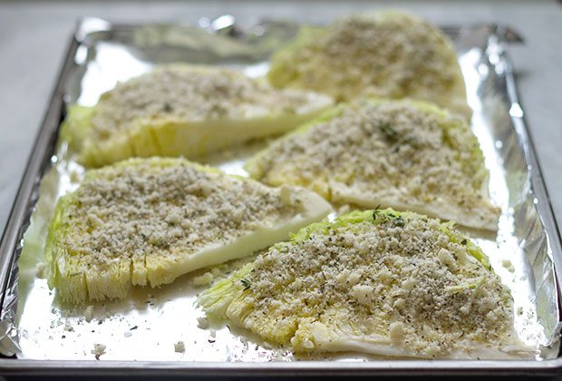 cabbage wedges in the oven
