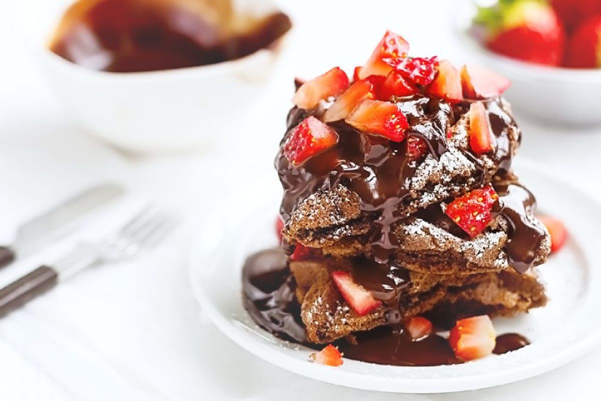 Double Chocolate Heart Waffles