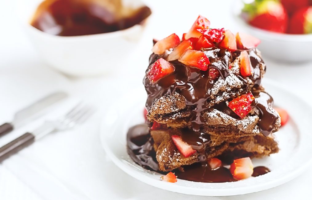 Double Chocolate Heart Waffles