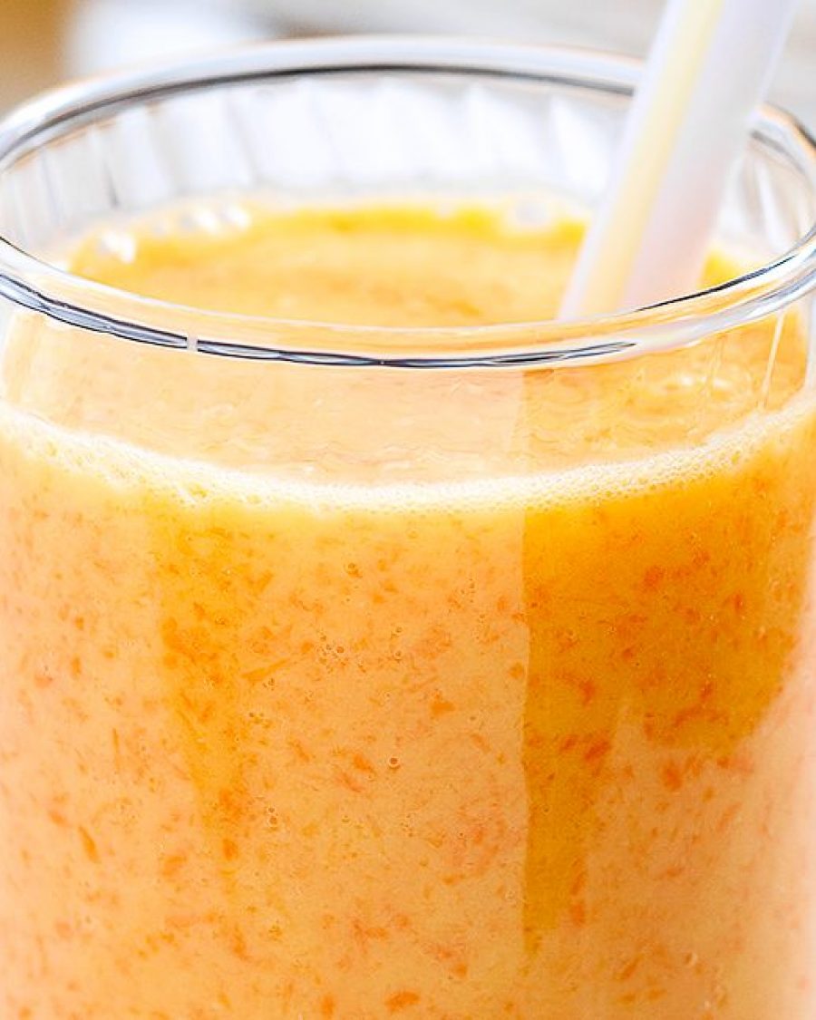 Orange Carrot Multivitamin Smoothie - #recipe by #eatwell101 - https://www.eatwell101.com/multivitamin-orange-carrot-smoothie-recipe