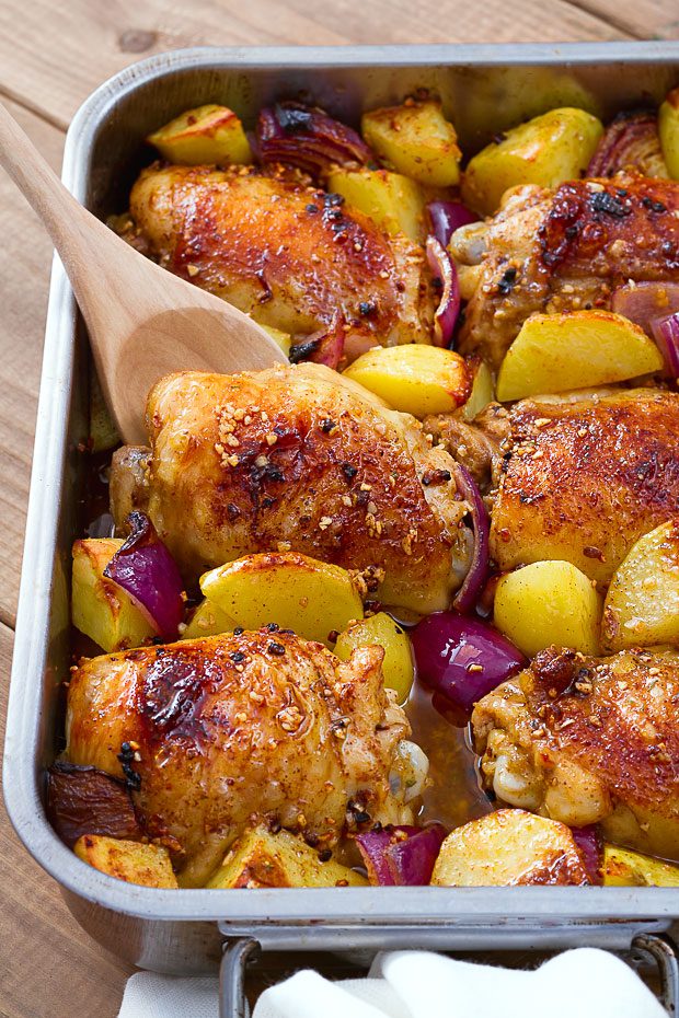 Baked Chicken Thighs Potatoes - Design Corral