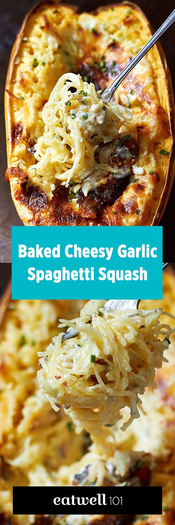 Spaghetti Squash Recipe – #eatwell101 #recipe #keto #lowcarb #glutenfree - Stuffed with a creamy garlic and 4-cheese sauce – LOW CARB and so COMFORTING!