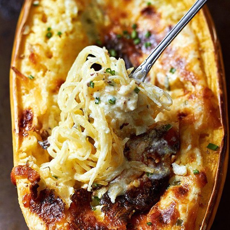 Baked Four Cheese Garlic Spaghetti Squash Eatwell101