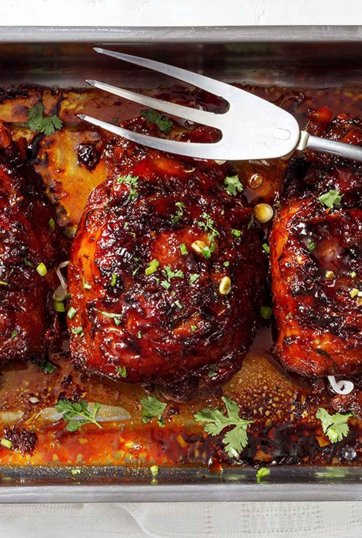 Slow Cooker Honey Turkey Thighs - #recipe by #eatwell101 - https://www.eatwell101.com/honey-glazed-slow-cooker-turkey-thighs-recipe