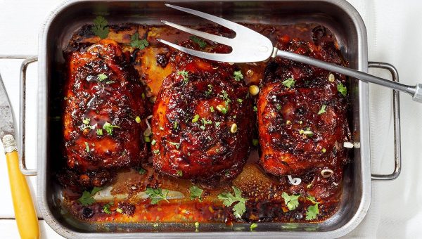 Slow Cooker Honey Turkey Thighs - #recipe by #eatwell101 - https://www.eatwell101.com/honey-glazed-slow-cooker-turkey-thighs-recipe