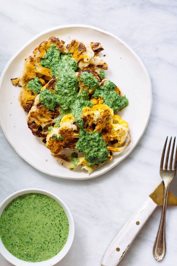 cauliflower steaks mint chutney