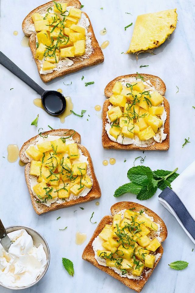 Cheesy Pineapple Toasts