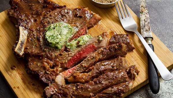 Grilled Ribeye Steaks with Melting Parsley Butter - #recipe by #eatwell101 - https://www.eatwell101.com/grilled-ribeye-steaks-recipe