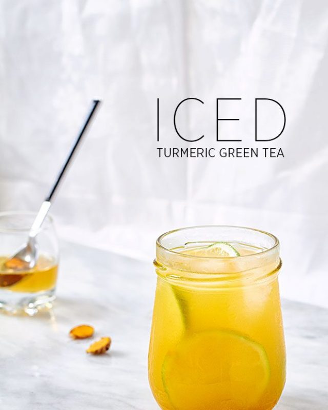 Iced Turmeric Green Tea - #recipe by #eatwell101 - https://www.eatwell101.com/iced-turmeric-green-tea-recipe