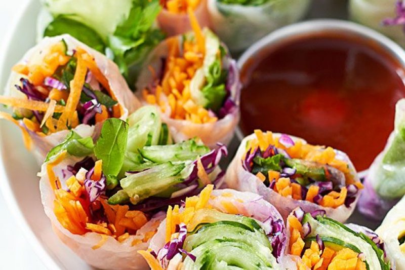 Veggie Spring Rolls - #recipe by #eatwell101 - https://www.eatwell101.com/veggie-spring-rolls-recipe