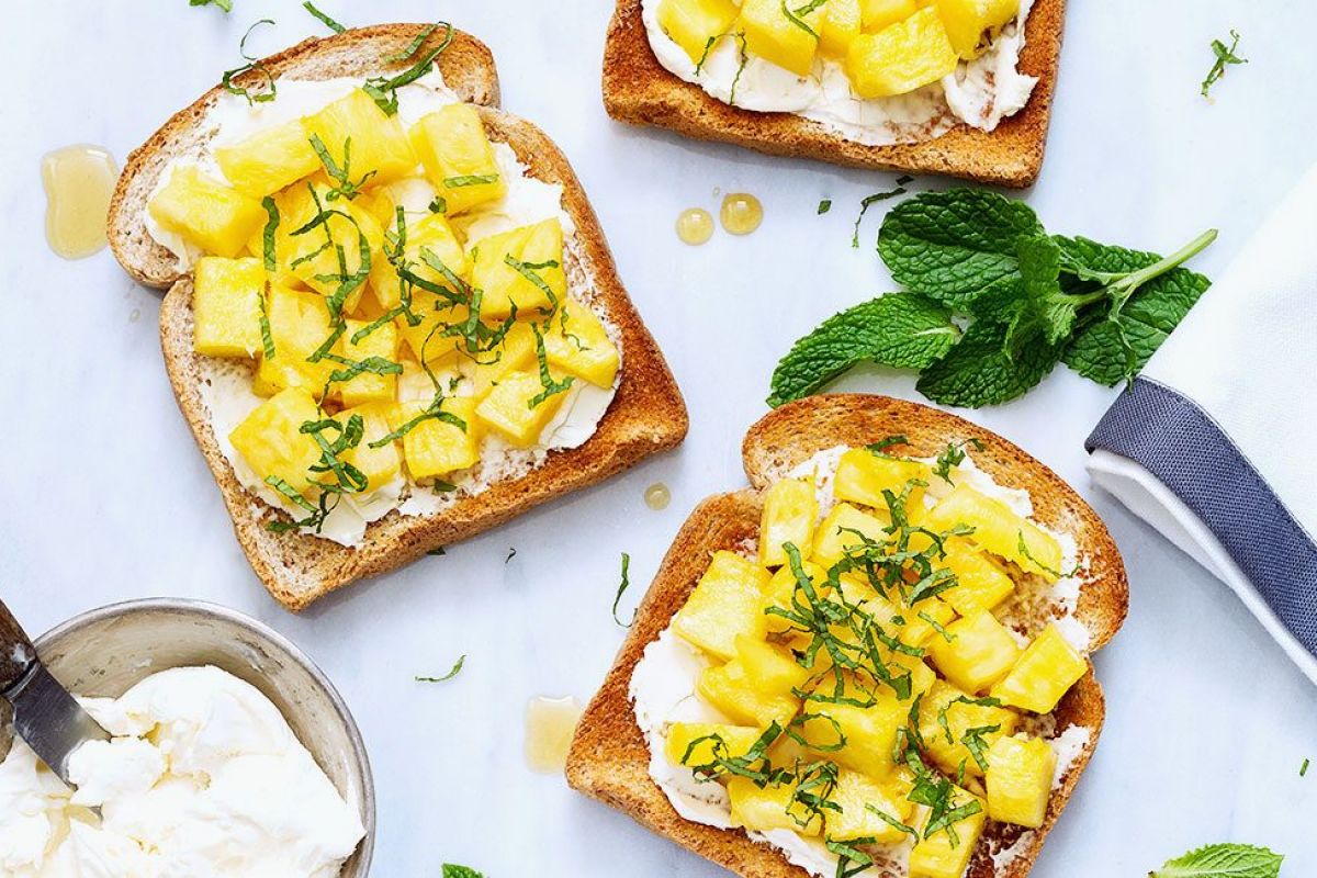 Cheesy Pineapple Toasts