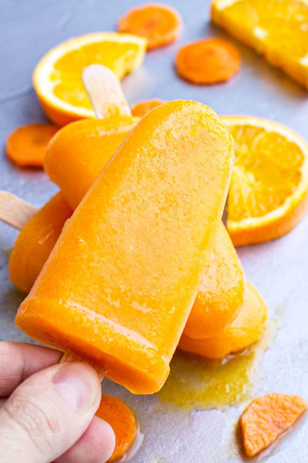 Flavorful Orange Carrot Ice Pops