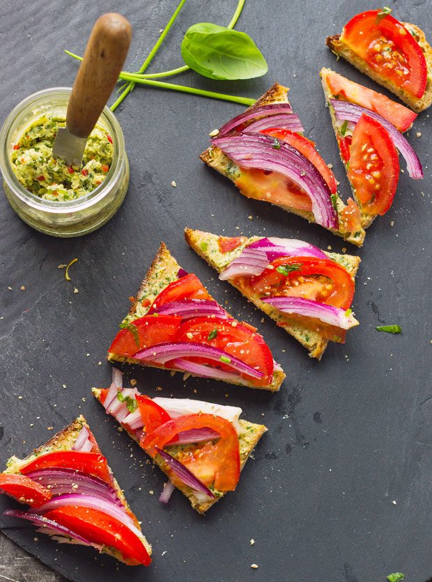 Tomato Onion Toast with Herb Butter