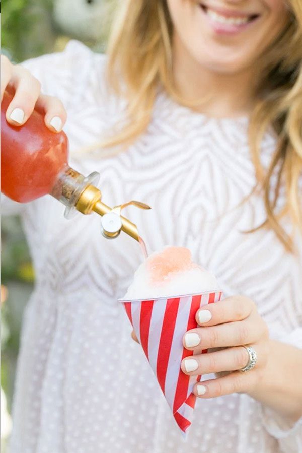 Boozy Strawberry Snow Cones