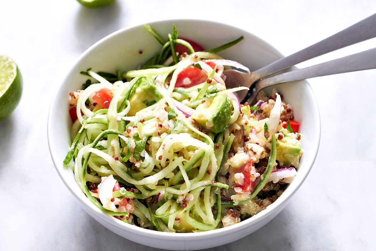 Cucumber Noodles With salad Recipe